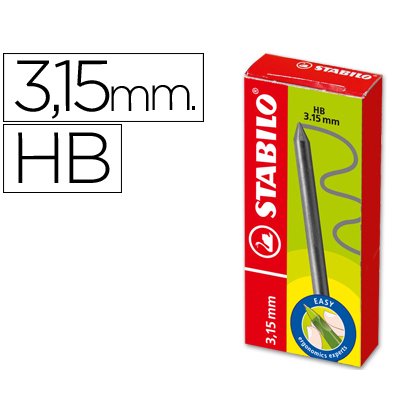 Minas stabilo easy ergo grafito hb 3,15 mm caja de 6 minas