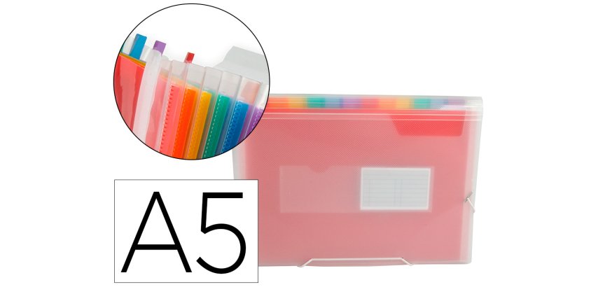 Carpeta liderpapel clasificador fuelle polipropileno din a5 spectrafile