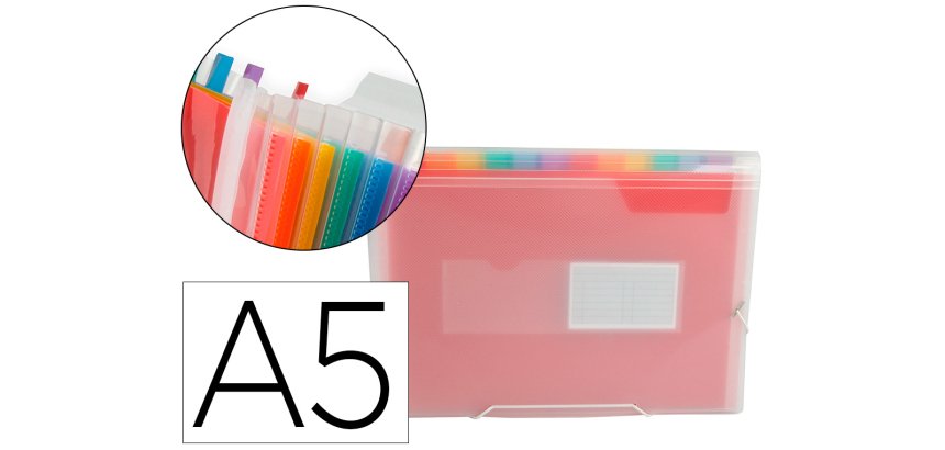 Carpeta liderpapel clasificador fuelle polipropileno din a5 spectrafile