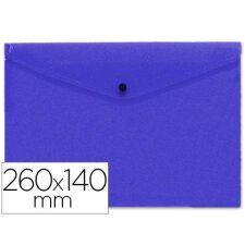 Carpeta liderpapel dossier broche polipropileno tamaño sobre americano 260x140 mm azul translucido