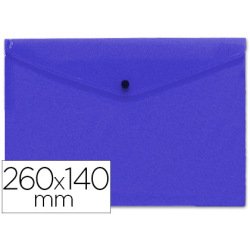 Carpeta liderpapel dossier broche polipropileno tamaño sobre americano 260x140 mm azul translucido