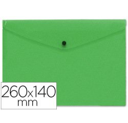 Carpeta liderpapel dossier broche polipropileno tamaño sobre americano 260x140mm verde translucido