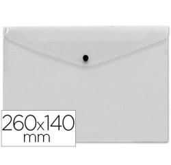 Carpeta liderpapel dossier broche polipropileno tamaño sobre americano 260x140mm transparente