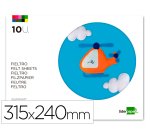 Bloc trabajos manuales liderpapel fieltro 240x315mm 10 hojas colores surtidos