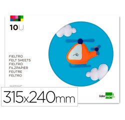 Bloc trabajos manuales liderpapel fieltro 240x315mm 10 hojas colores surtidos
