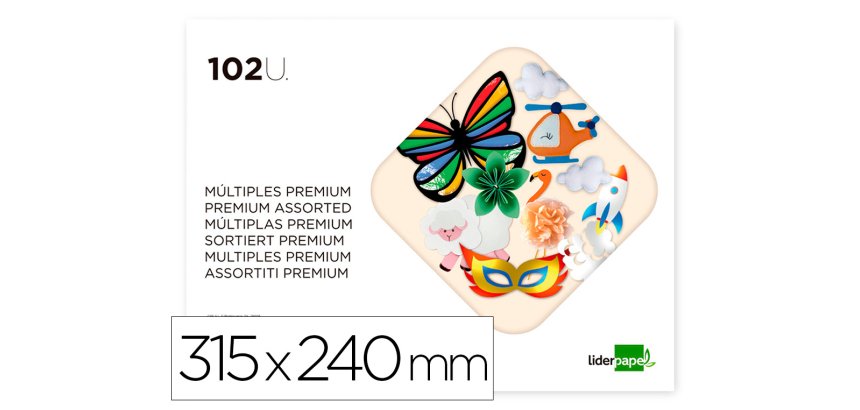 Bloc trabajos manuales liderpapel multiple premium 240x315mm 102 hojas colores surtidos