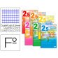Cuaderno espiral liderpapel folio pautaguia tapa blanda 80h 75gr cuadro pautado 2,5mm con margen colores surtidos