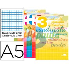 Libreta liderpapel pautaguia tapa cartoncillo 32 hojas din a5 70 g cuadriculado pautado 3 mm con margen