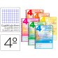 Cuaderno espiral liderpapel cuarto pautaguia tapa blanda 40h 75gr cuadro pautado 4mm c olores surtidos