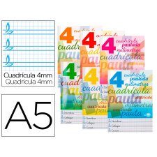 Libreta liderpapel pautaguia tapa cartoncillo 32 hojas din a5 70 g cuadriculado pautado 4 mm