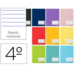 Libreta liderpapel smart a5 80 hojas 60g/m2 horizontal con doble margen colores surtidos tapa blanda