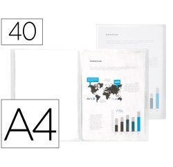Carpeta liderpapel escaparate 47054 40 fundas polipropileno din a4 transparente translucido