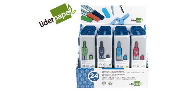 Compas liderpapel con mango extra soft colores surtidos