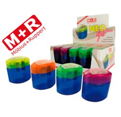 Sacapuntas m+r neo light 2 usos con deposito -colores surtidos