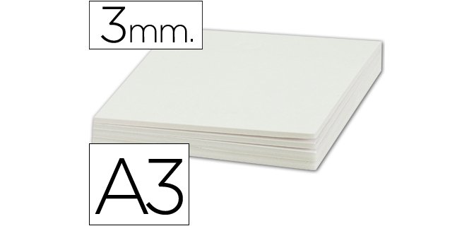 Carton pluma liderpapel blanco doble cara din a3 espesor 3mm