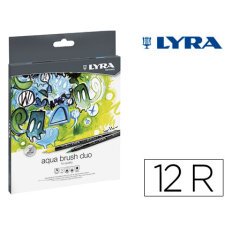 Rotulador lyra aqua brush duo caja de 12 colores