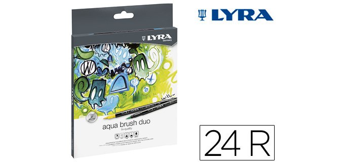 Rotulador lyra aqua brush duo caja de 24 colores