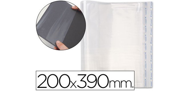Forralibro pp ajustable adhesivo 200x390mm