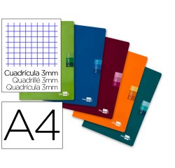 Libreta liderpapel scriptus a4 48 hojas 90g/m2 cuadro 3mm con margen