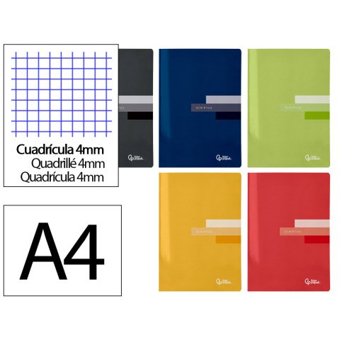 Libreta liderpapel scriptus a4 48 hojas 90gr cuadro 4mm con margen