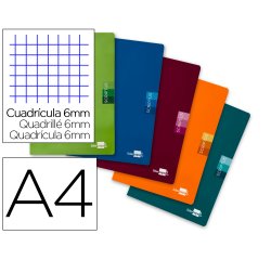 Libreta liderpapel scriptus a4 48 hojas 90g/m2 cuadro 6mm con margen