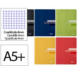 Libreta liderpapel scriptus a5 plus 48 hojas 90gr cuadro 4mm con margen