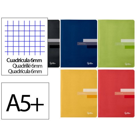 Libreta liderpapel scriptus a5 48 hojas 90gr cuadro 6mm con margen