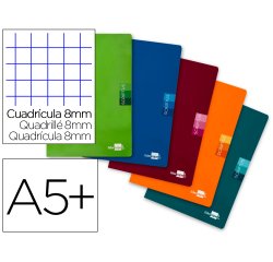 Libreta liderpapel scriptus a5 48 hojas 90gr cuadro 8mm con margen