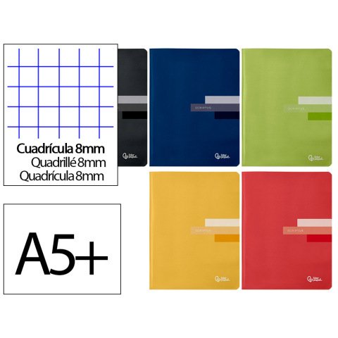 Libreta liderpapel scriptus a5 48 hojas 90gr cuadro 8mm con margen