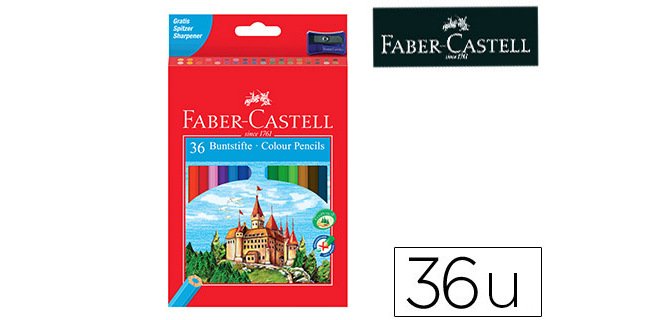 Lapices de colores faber castell hexagonal madera reforestada caja de 36 unidades colores surtidos