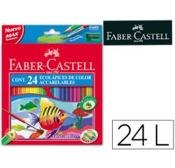 Lapices de colores faber castell acuarelables caja de 24 unidades colores surtidos
