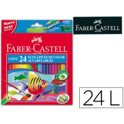 Lapices de colores faber castell acuarelables caja de 24 unidades colores surtidos