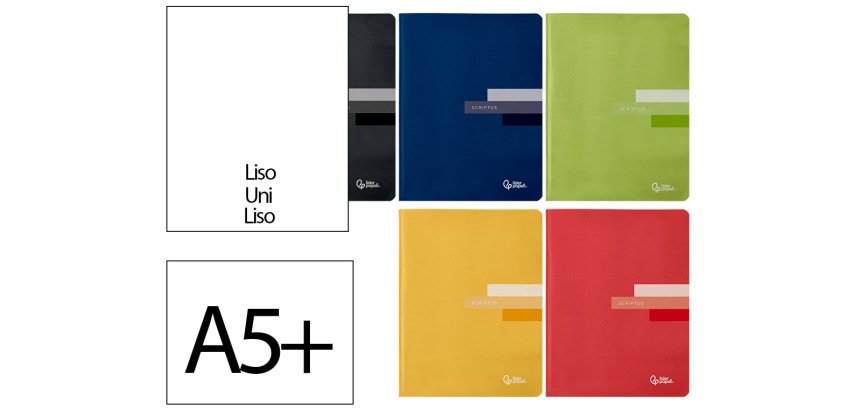 Libreta liderpapel scriptus a5 plus 48 hojas 90gr liso sin margen
