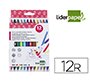 Rotulador liderpapel duo doble punta fina y gruesa caja de 12 unidades colores surtidos