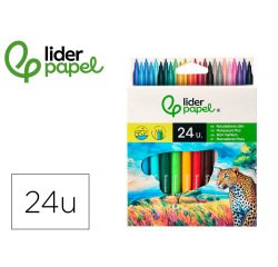 Rotulador liderpapel slim caja de 24 unidades colores surtidos