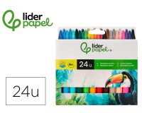 Rotulador liderpapel jumbo caja de 24 unidades colores surtidos