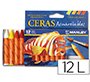 Lapices cera manley acuarelable caja de 12 unidades colores surtidos