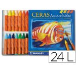 Lapices cera manley acuarelable caja de 24 unidades colores surtidos