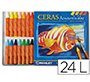 Lapices cera manley acuarelable caja de 24 unidades colores surtidos