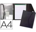 Carpeta liderpapel portadocumentos polipropileno con 5 bolsas y bloc de notas cierre de velcro A4 negro