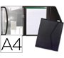 Carpeta liderpapel portadocumentos polipropileno con 5 bolsas y bloc de notas cierre de velcro A4 negro
