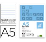 Recambio liderpapel A5 120 hojas 80 g horizontal sin margen 6 taladros bandas de 5 colores
