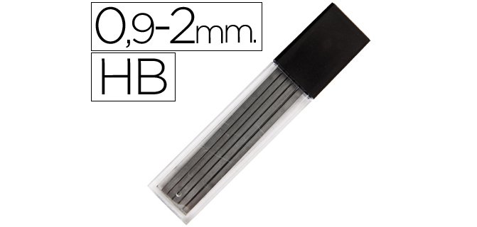 Minas liderpapel grafito rectangulares 2x0,9 mm hb tubo de 12 minas