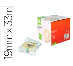 Cinta adhesiva q-connect transparente 33 m x 19 mm encelofanada