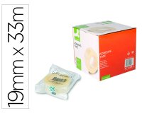 Cinta adhesiva q-connect transparente 33 mt x 19 mm encelofanada