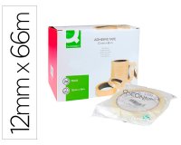 Cinta adhesiva q-connect transparente 66 mt x 12 mm encelofanada