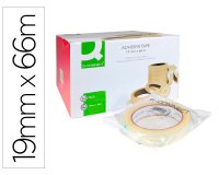 Cinta adhesiva q-connect transparente 66 mt x 19 mm encelofanada