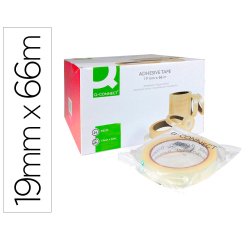 Cinta adhesiva q-connect transparente 66 mt x 19 mm encelofanada