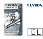 Lapices de grafito lyra rembrand art design caja de 12 graduaciones 6b-5b-4b-3b 2b-b-hb-f-h-2h-3h-4h