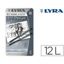 Lapices de grafito lyra rembrand art design caja de 12 graduaciones 6b-5b-4b-3b 2b-b-hb-f-h-2h-3h-4h